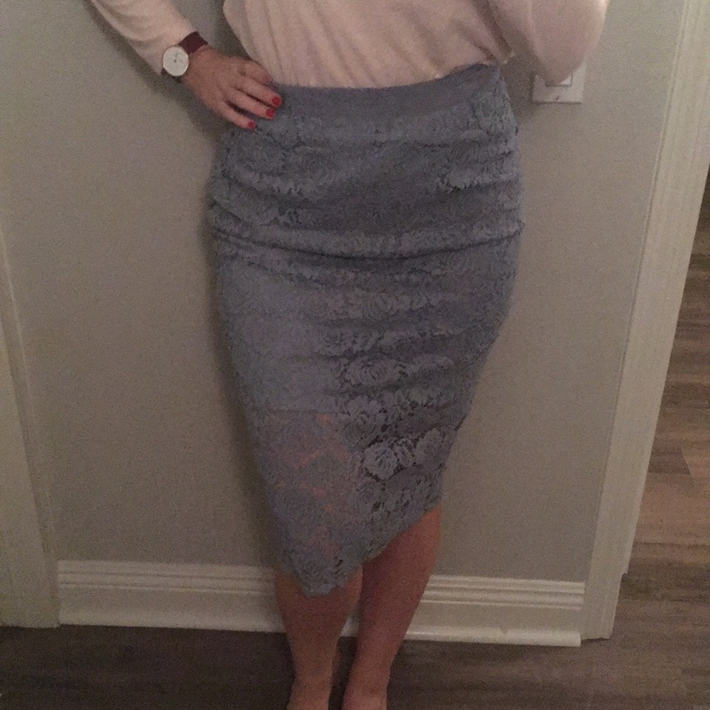 Light blue H&M lace pencil skirt - like new